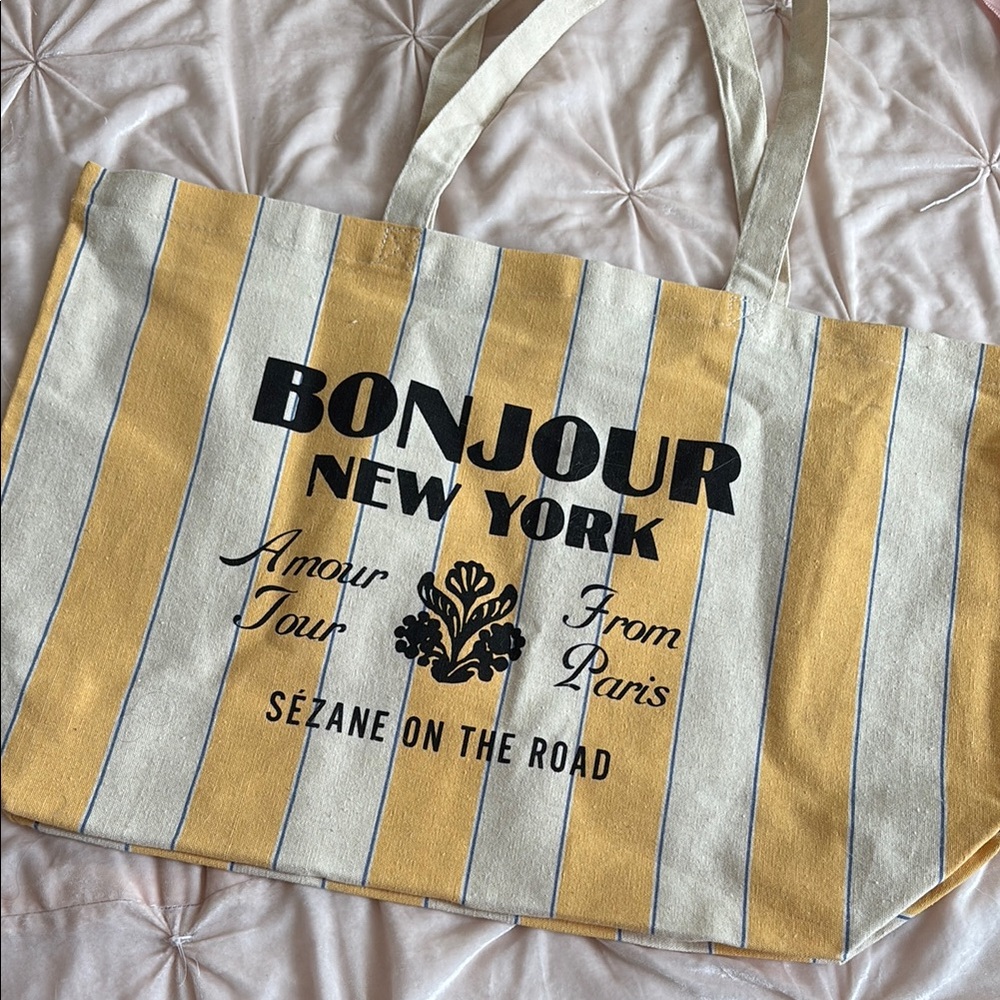 Sézane New York Striped Tote Bag